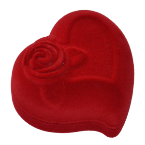 1213 Футляр "сердце с розой" красный внутри красный универсальная прорезь