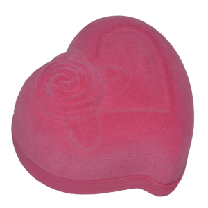 1215 Футляр "сердце с розой" розовый внутри розовый универсальная прорезь
