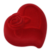 1210 Футляр "сердце с розой" красный для серьг