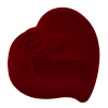 1208 Футляр "сердце с розой" бордовый для кольца